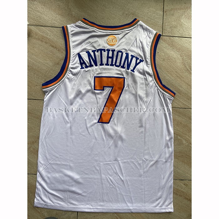 Maillot New York Knicks Carmelo Anthony NO 7 Blanc